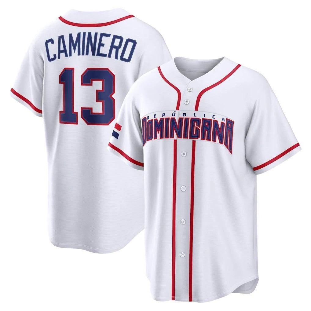 T.Bay Rays #13 Junior Caminero Player White 2026 World Classic Limited Hdoa Stitched Jerseys