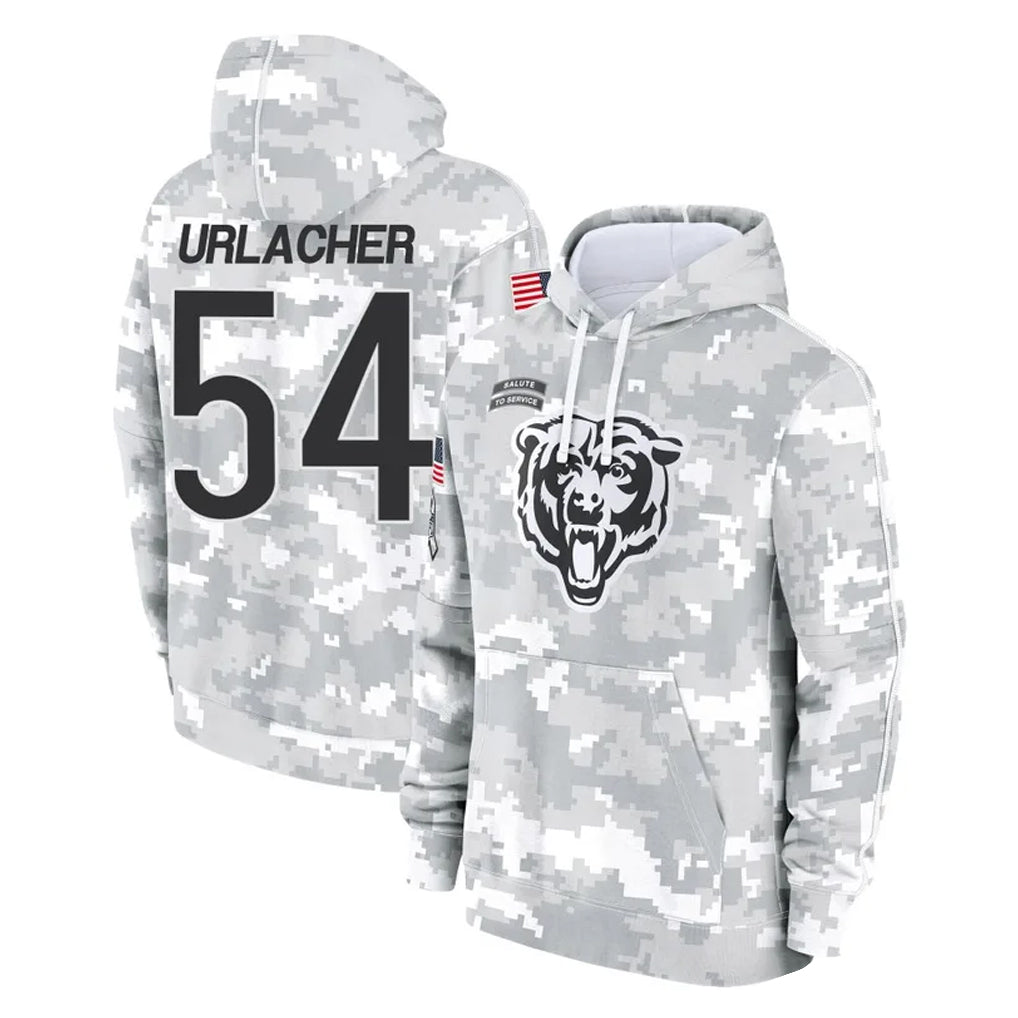 C.Bears #54 Brian Urlacher Player Arctic Camo Salute to Service Pullover Hoodies Limited Hdoa Stitched Jerseys