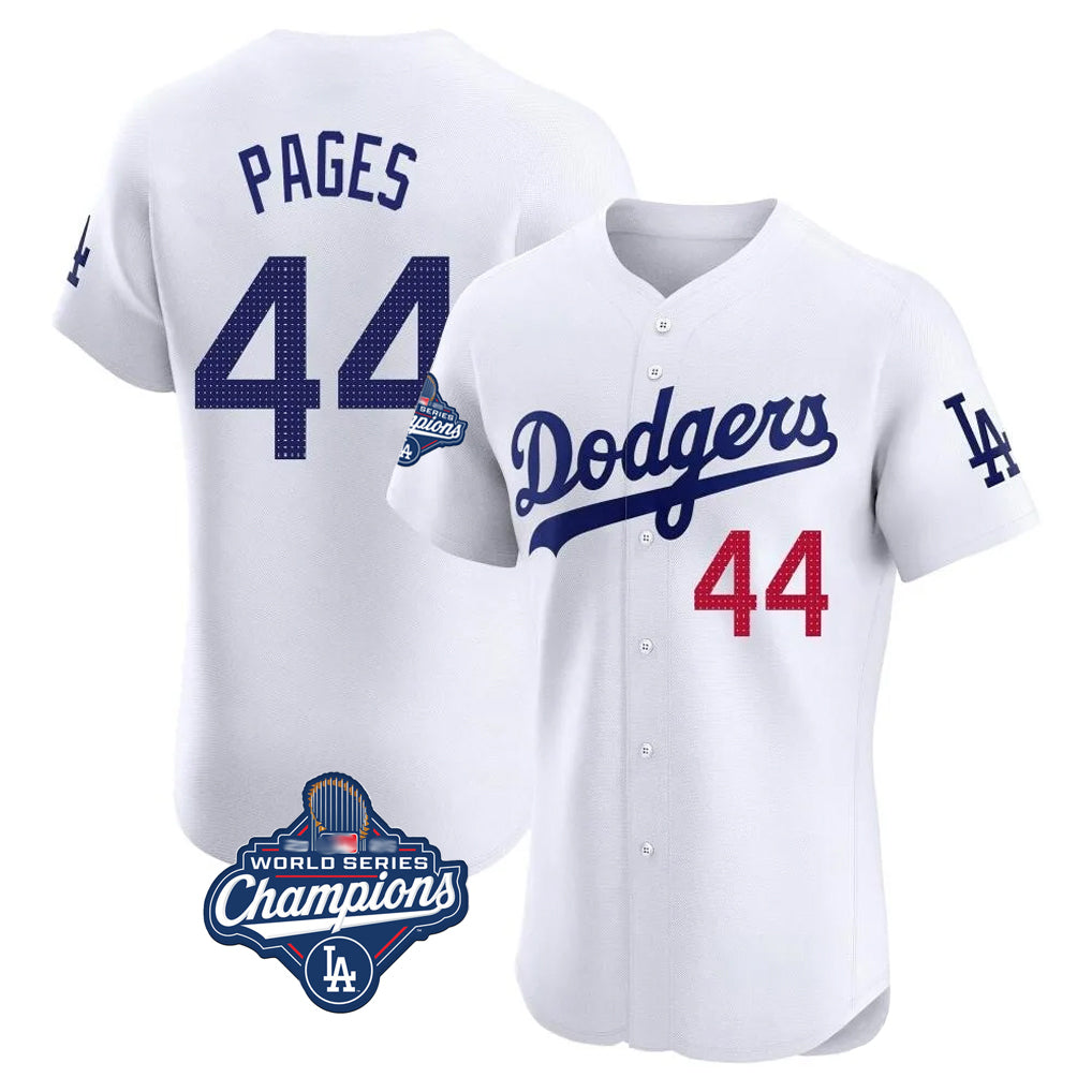 LA.Dodgers #44 Andy Pages Player White World Series Meet Limited Elite Home Hdoa Stitched Jerseys