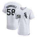 C.White Sox #58 Seranthony Dom¨ªnguez Player White Stripe Limited Elite Home Hdoa Stitched Jerseys