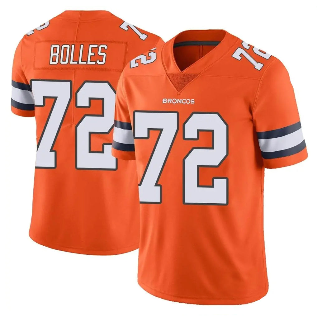 D.Broncos #72 Garett Bolles Player Orange Vapor Untouchable Limited Home Game Hdoa Stitched Jerseys