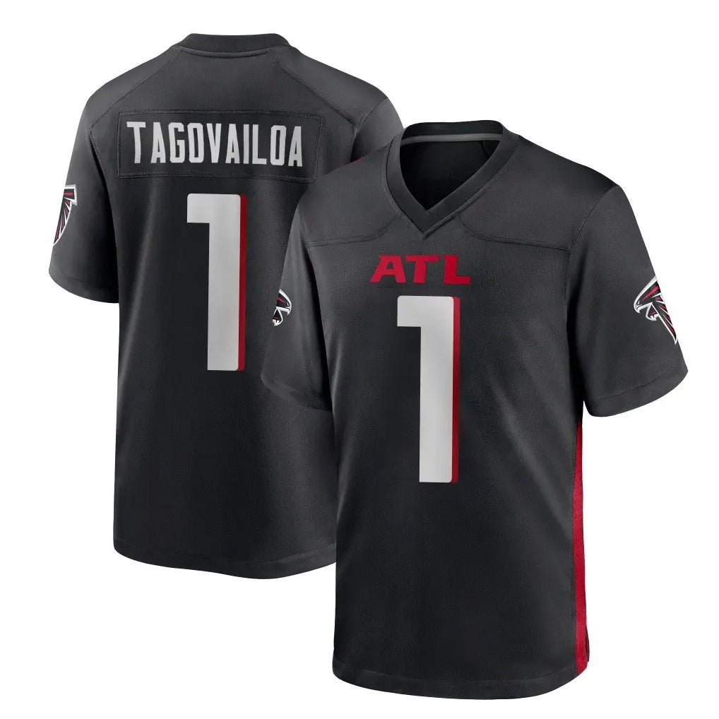 A.Falcons #1 Tua Tagovailoa Player Black Home Game Hdoa Stitched Jerseys