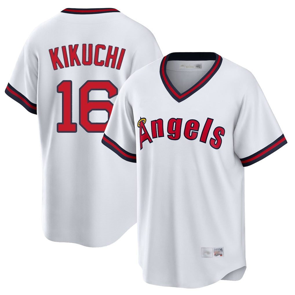 LA.Angels #16 Yusei Kikuchi Player White T-shirt Home Game Hdoa Stitched Jerseys