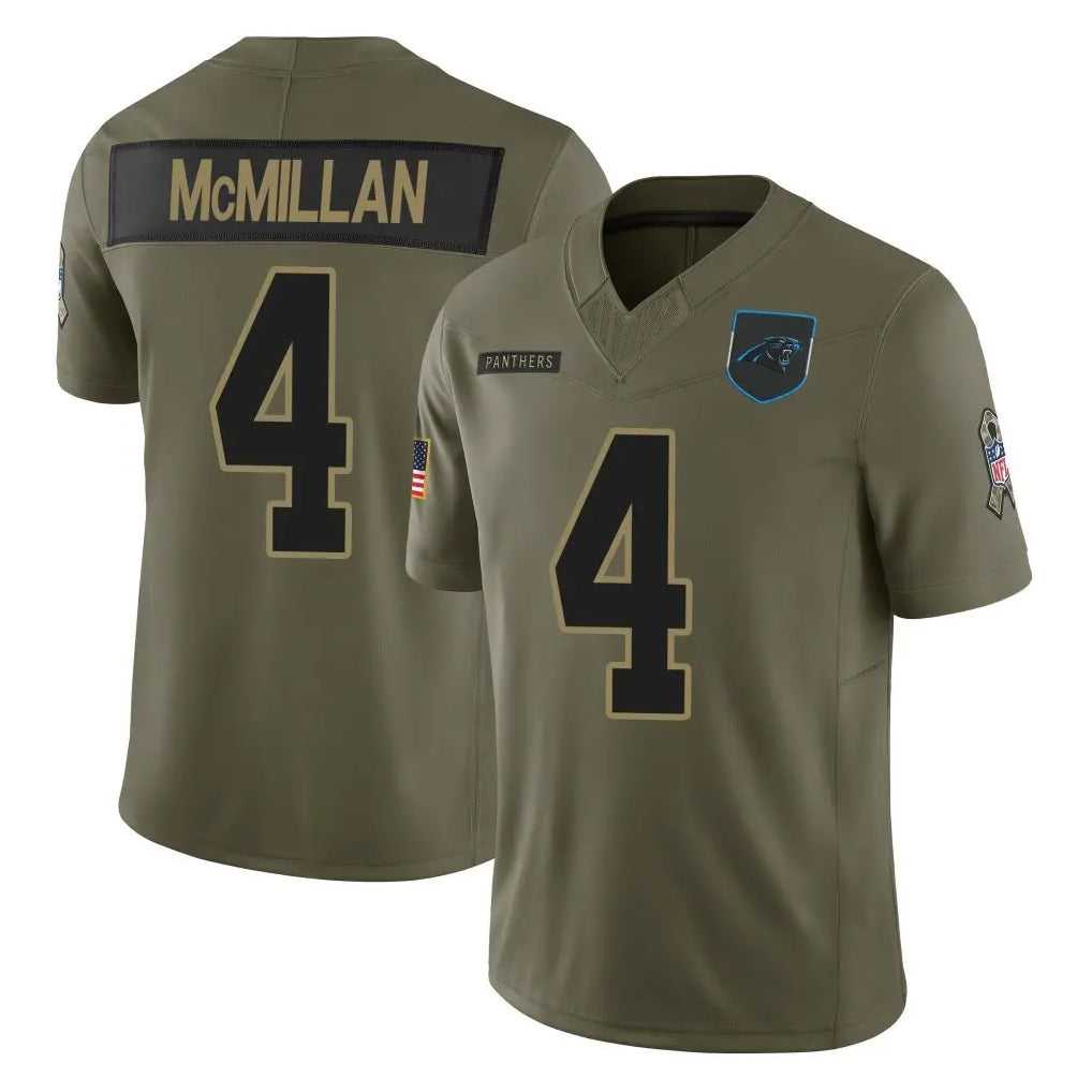 C.Panthers #4 Tetairoa McMillan Player Olive Salute to Service Limited Home Game Hdoa Stitched Jerseys