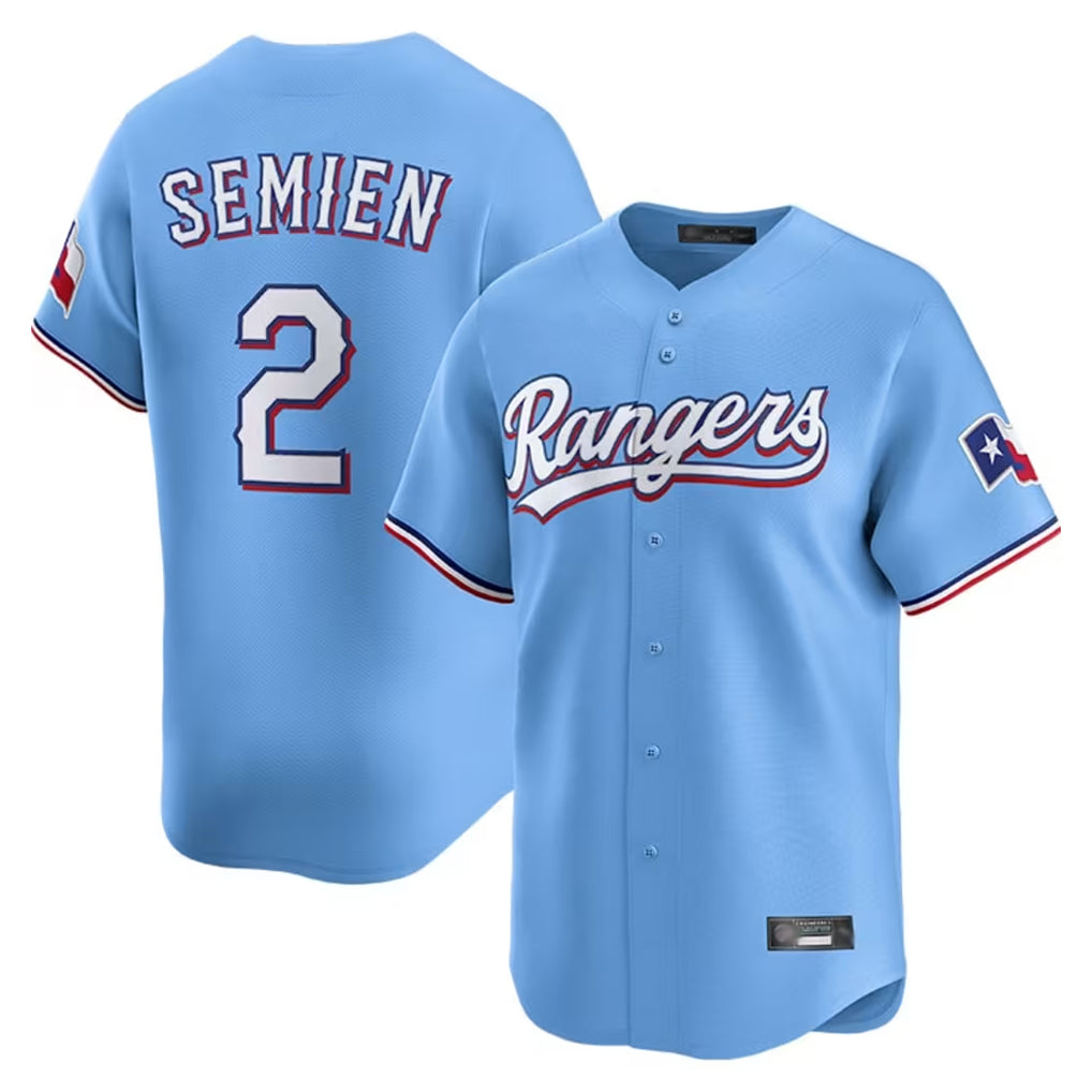 T.Rangers #2 Marcus Semien Player Light Blue Limited Home Hdoa Stitched Jerseys