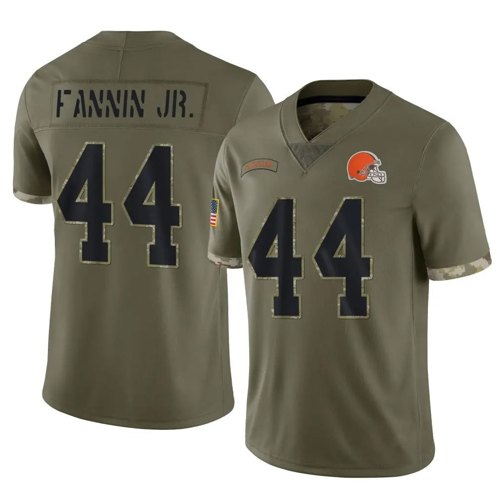 C.Browns #44 Harold Fannin Jr. Player Olive Salute to Service Limited Game Hdoa Stitched Jerseys