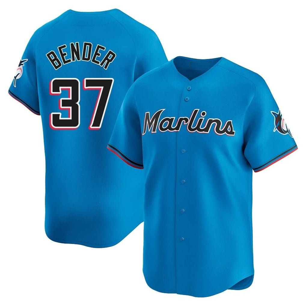 M.Marlins #37 Anthony Bender Player Blue Home Limited Hdoa Stitched Jerseys