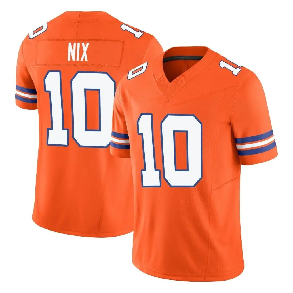 D.Broncos #10 Bo Nix Player Orange Limited Alternate Vapor F.U.S.E. Throwback Game Hdoa Stitched Jerseys