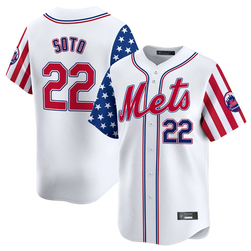 NY.Mets #22 Juan Soto Player White 2025 Independence Day Vapor Premier Limited  Hdoa Stitched Jerseys