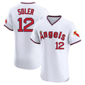 LA.Angels #12 Jorge Soler Player White T-shirt Home Limited Elite Hdoa Stitched Jerseys
