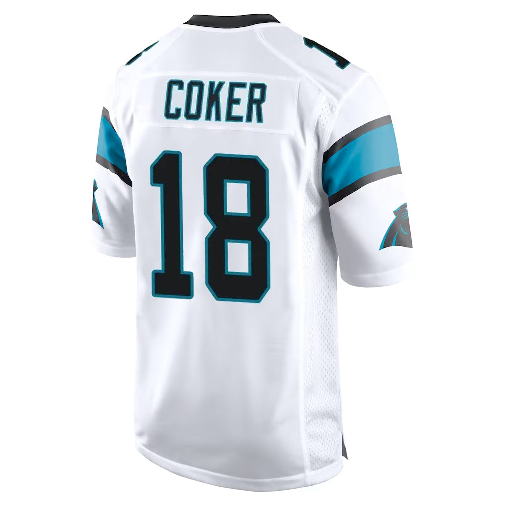 C.Panthers #18 Jalen Coker Player White Game Hdoa Stitched Jerseys
