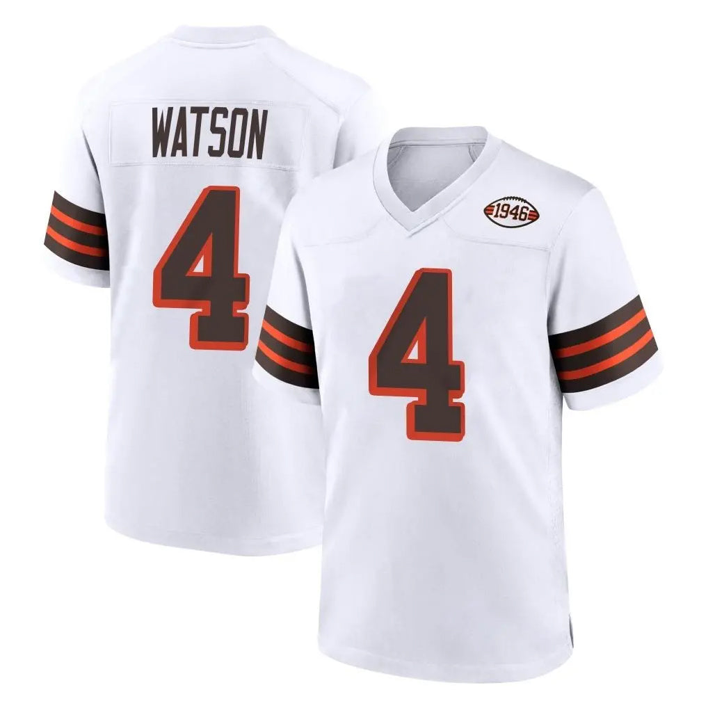 C.Browns #4 Deshaun Watson Player White Alternate Home Game Hdoa Stitched Jerseys