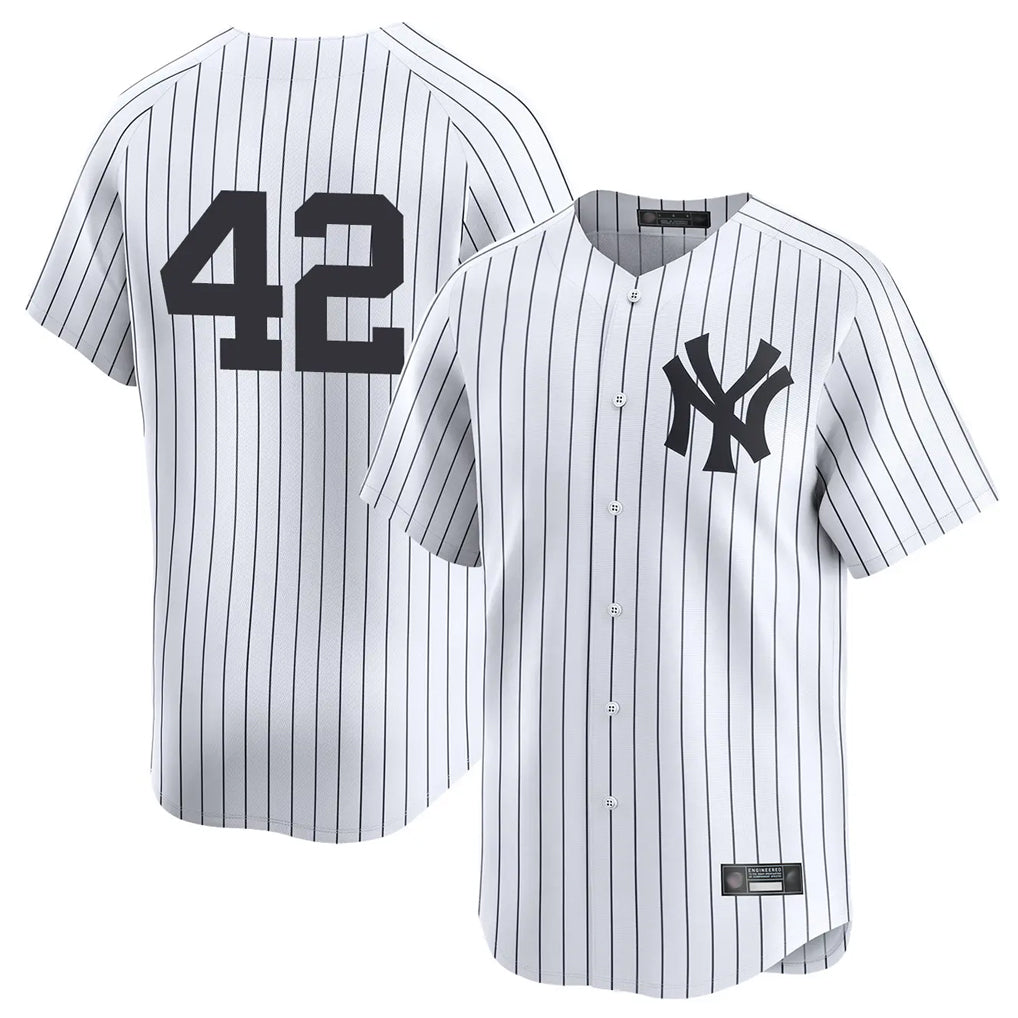 NY.Yankees #42 Mariano Rivera Player White Limited Hdoa Stitched Jerseys