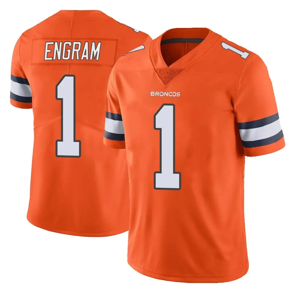 D.Broncos #1 Evan Engram Player Orange Vapor Untouchable Limited Home Game Hdoa Stitched Jerseys
