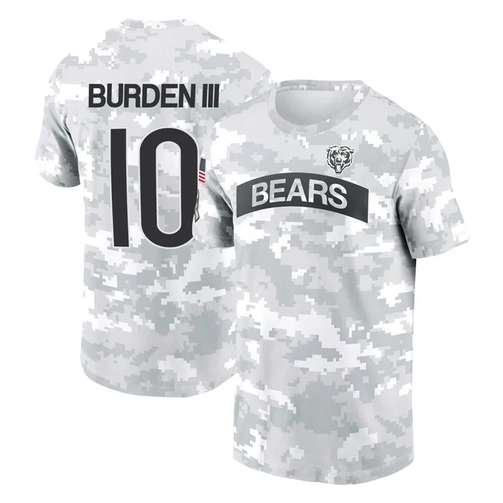 C.Bears #10 Luther Burden III Player Arctic Camo Salute to Service Performance T-Shirt Limited Hdoa Stitched Jerseys