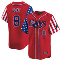 T.Bay Rays #8 Brandon Lowe Player Red 2025 Independence Day Vapor Premier Limited Hdoa Stitched Jerseys