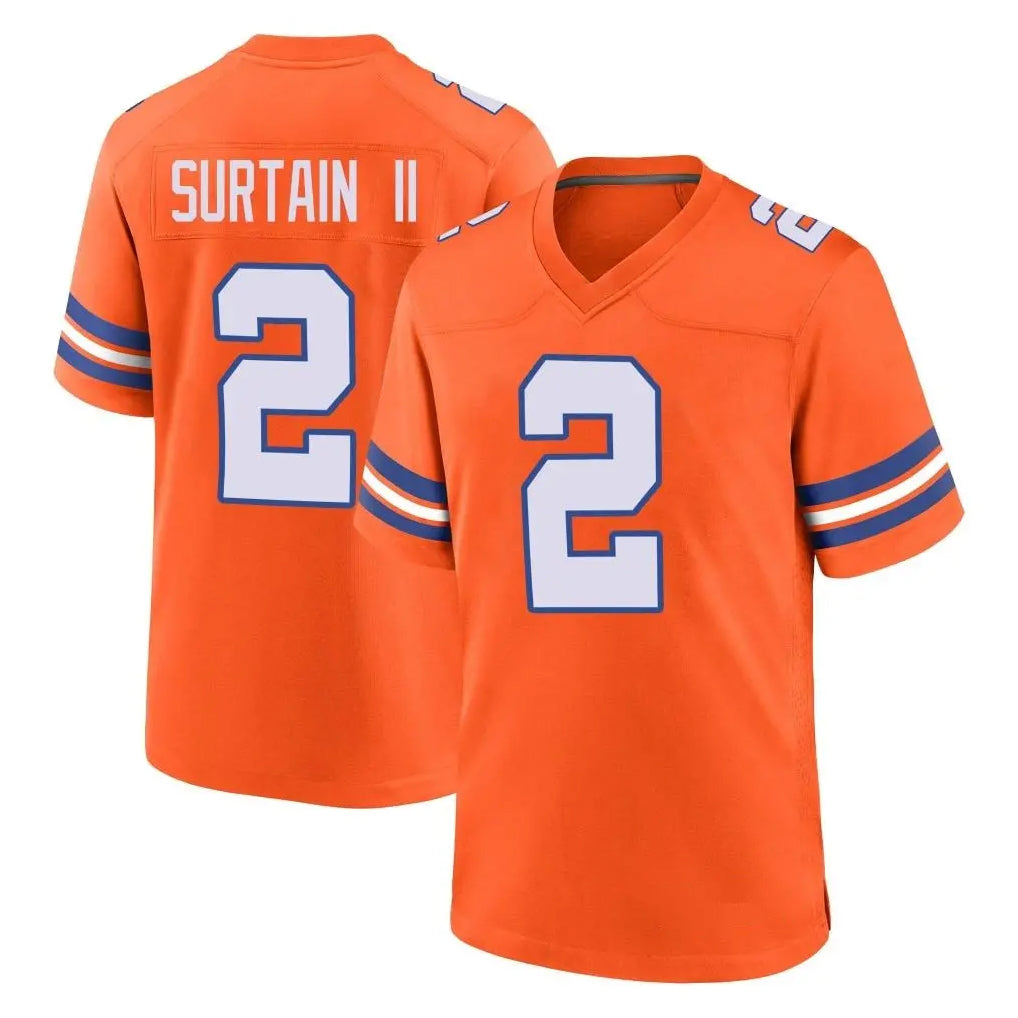D.Broncos #2 Pat Surtain II Player Orange Alternate Collection Throwback Game Hdoa Stitched Jerseys