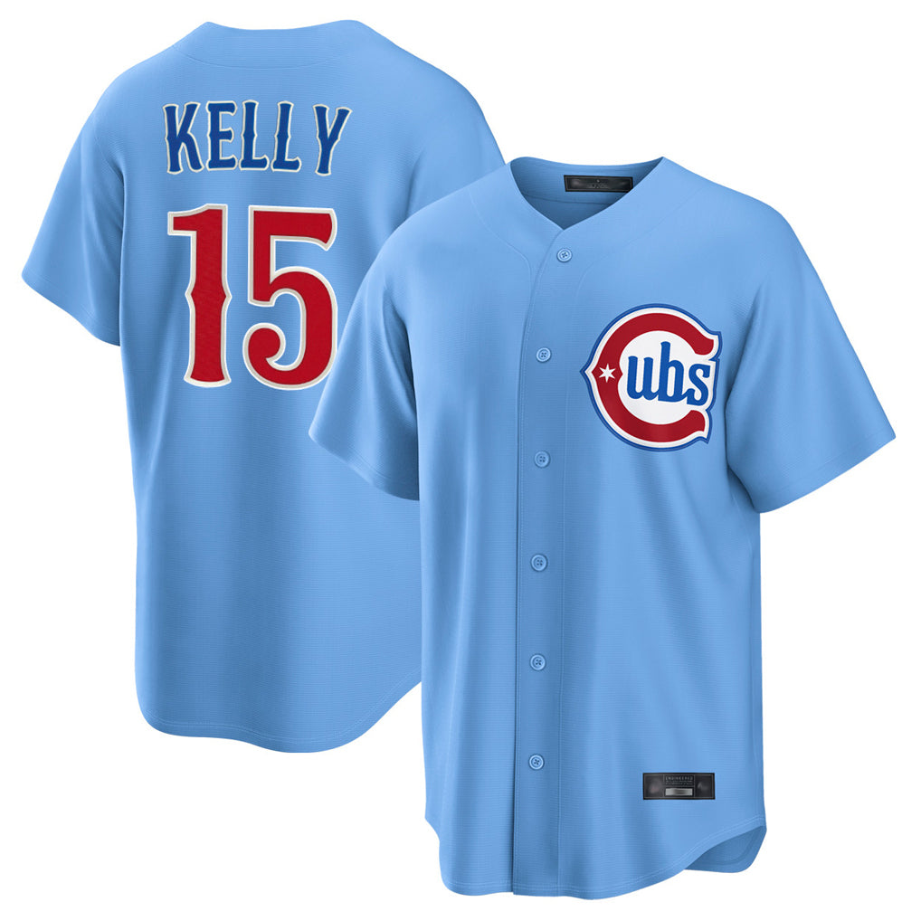 C.Cubs #15 Carson Kelly Player Light Blue Home Game Hdoa Stitched Jerseys