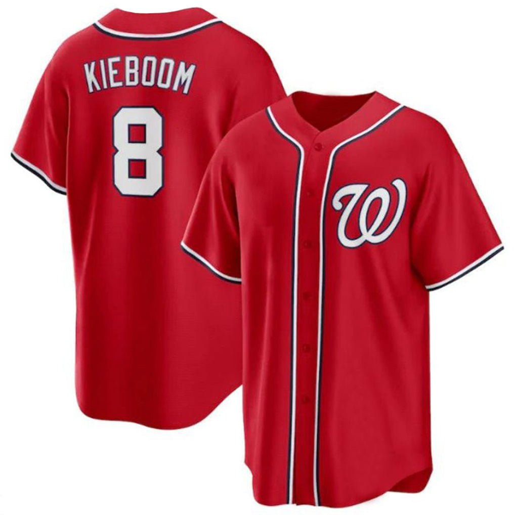 W.Nationals #8 Carter Kieboom Player Red Replica Game Hdoa Stitched Jerseys