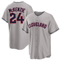 C.Guardians #24 Triston McKenzie Player Gray Game Home Hdoa Stitched Jerseys