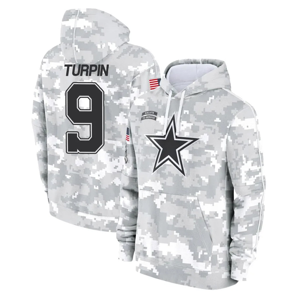 D.Cowboys #9 KaVontae Turpin Player Arctic Camo Salute to Service Hoodies Limited Game Hdoa Stitched Jerseys