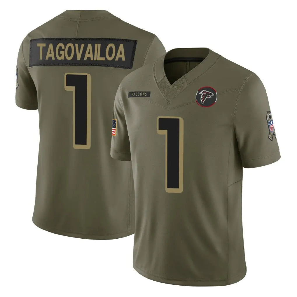 A.Falcons #1 Tua Tagovailoa Player Olive Salute To Service Limited Home Game Hdoa Stitched Jerseys