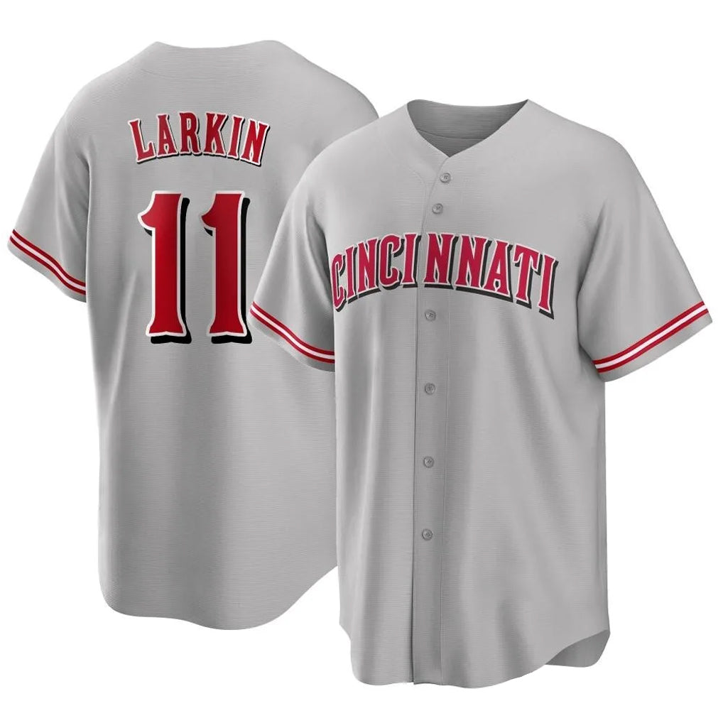 C.Reds #11 Barry Larkin Player Gray Home Game Hdoa Stitched Jerseys