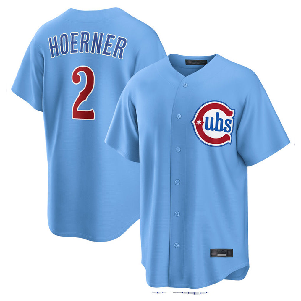C.Cubs #2 Nico Hoerner Player Light Blue Home Game Hdoa Stitched Jerseys