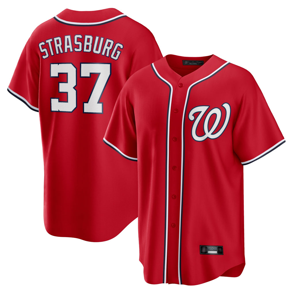 W.Nationals #37 Stephen Strasburg Player Red Alternate Replica Player Game Hdoa Stitched Jerseys