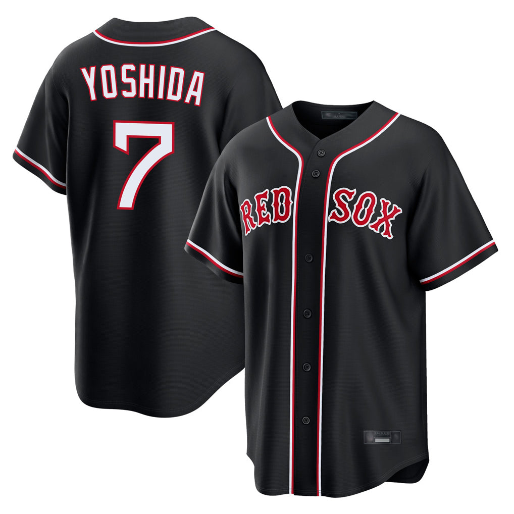 B.Red Sox #7 Masataka Yoshida Player Black Out Home Game Hdoa Stitched Jerseys