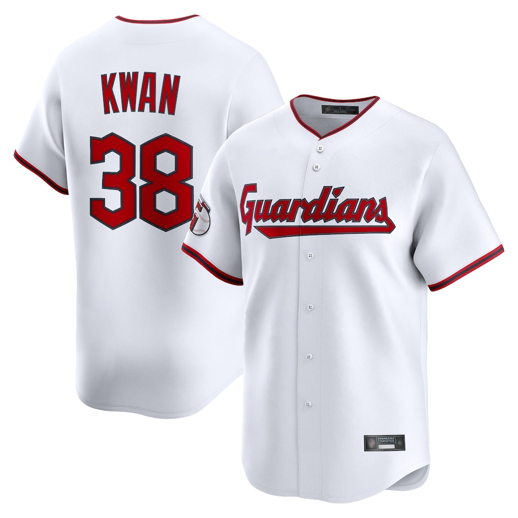 C.Guardians #38 Steven Kwan Player White Limited Home Game Hdoa Stitched Jerseys