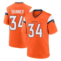 D.Broncos #34 JL Skinner Player Orange Home Game Hdoa Stitched Jerseys
