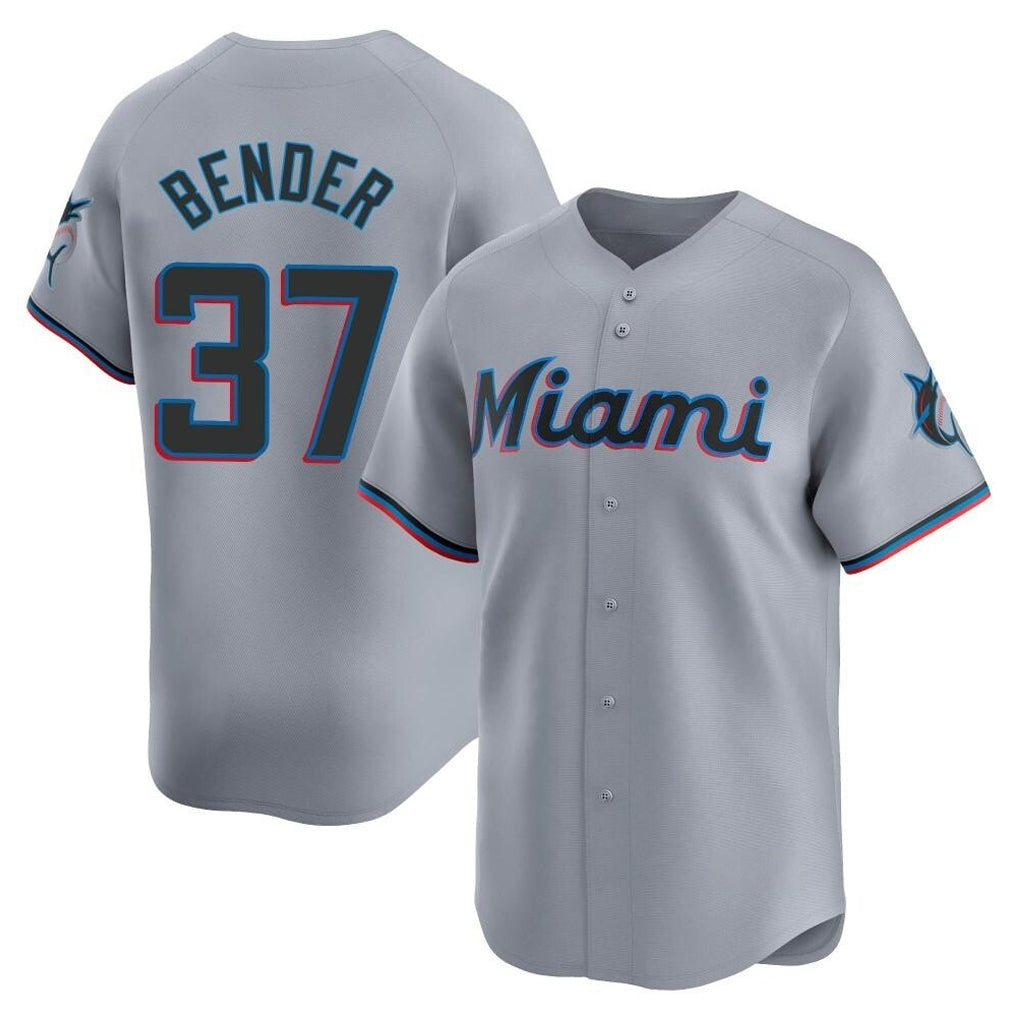 M.Marlins #37 Anthony Bender Player Gray Home Limited Hdoa Stitched Jerseys