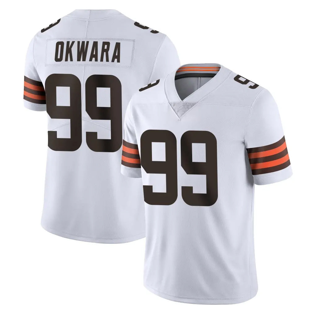 C.Browns #99 Julian Okwara Player White Vapor Untouchable Limited Home Game Hdoa Stitched Jerseys