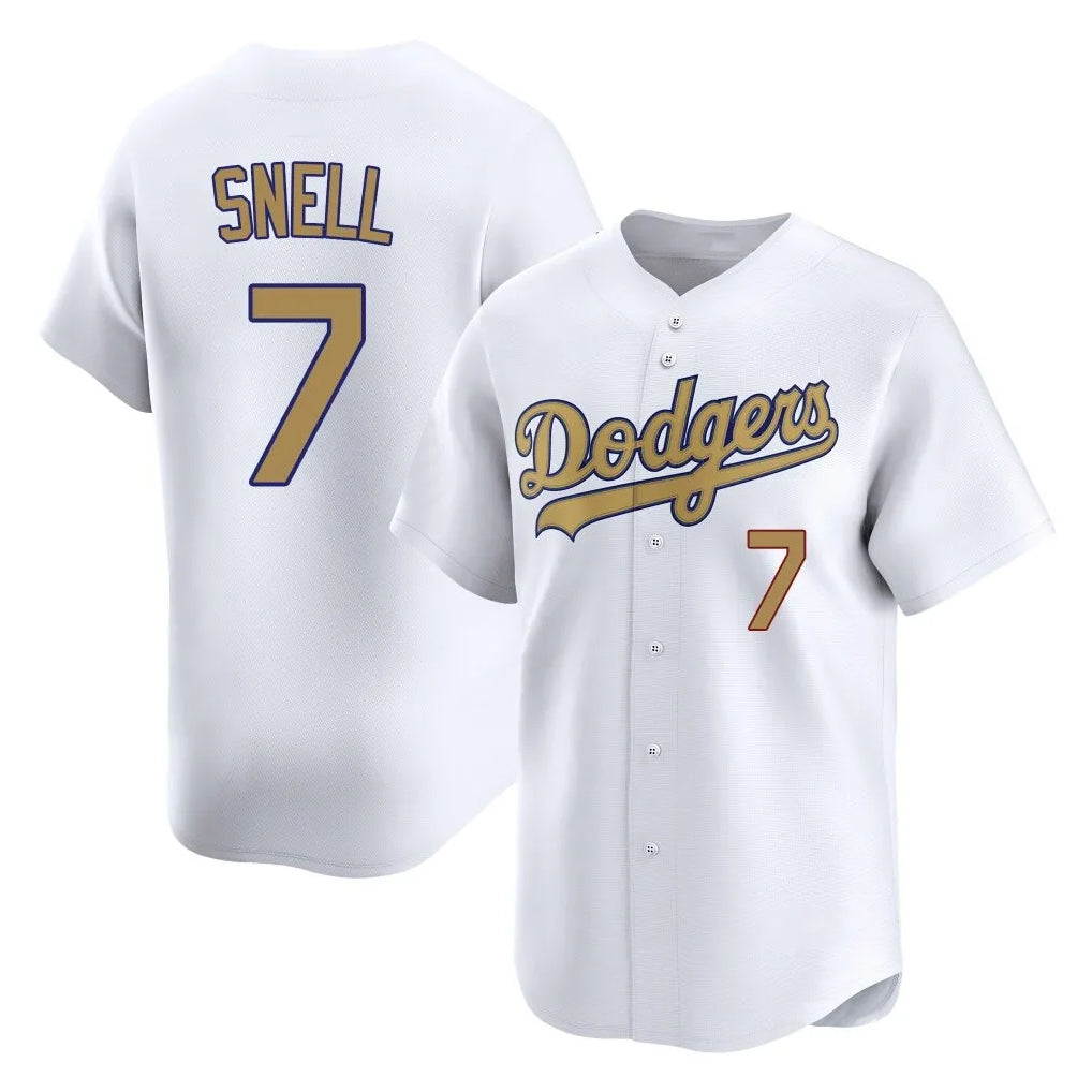 LA.Dodgers #7 Blake Snell Player Gold Collection Limited Home Hdoa Stitched Jerseys