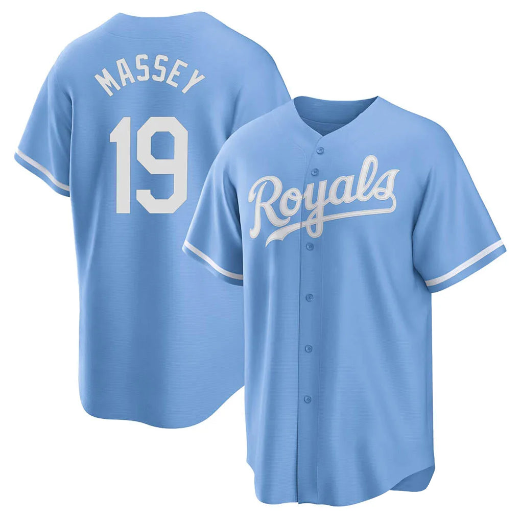 KC.Royals #19 Michael Massey Player Light Blue Home Game Hdoa Stitched Jerseys