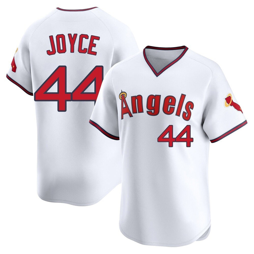 LA.Angels #44 Ben Joyce Player White T-shirt Home Limited Hdoa Stitched Jerseys