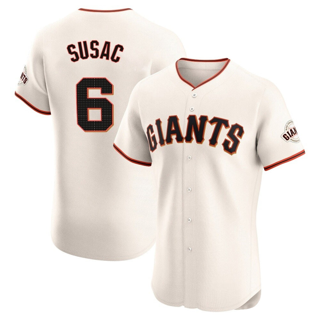 SF.Giants #6 Daniel Susac Player Cream Home Limited Elite Hdoa Stitched Jerseys