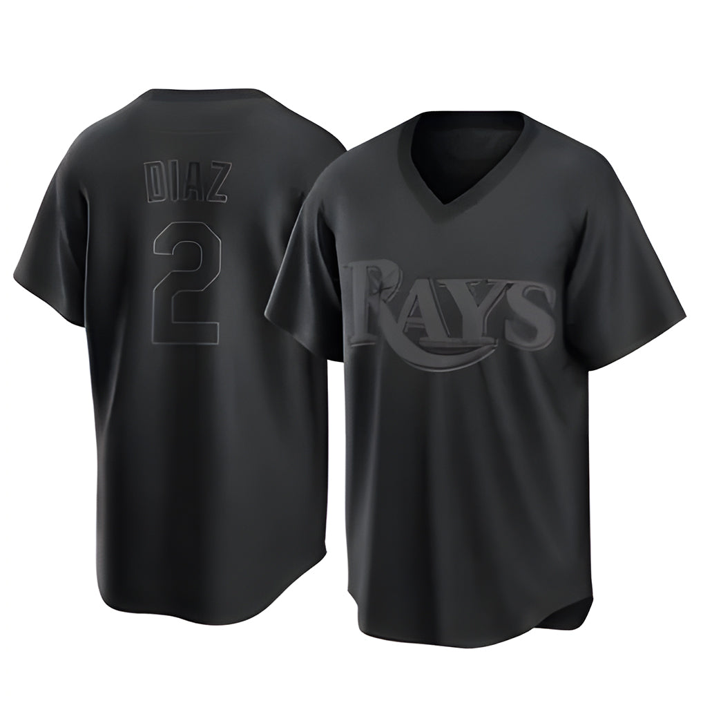 T.Bay Rays #2 Yandy Diaz Player Black Home Game Hdoa Stitched Jerseys