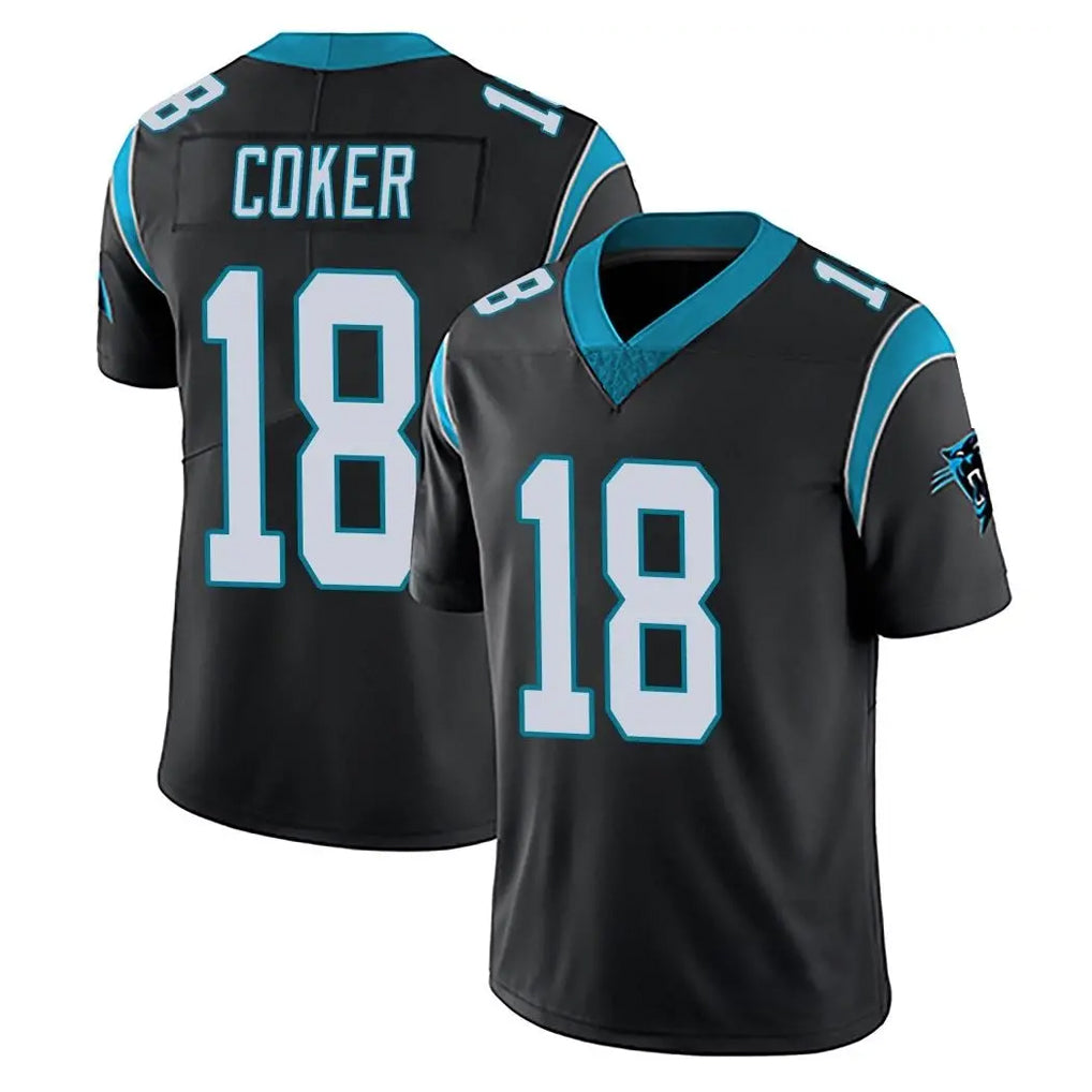 C.Panthers #18 Jalen Coker Player Black Vapor Untouchable Limited Game Hdoa Stitched Jerseys