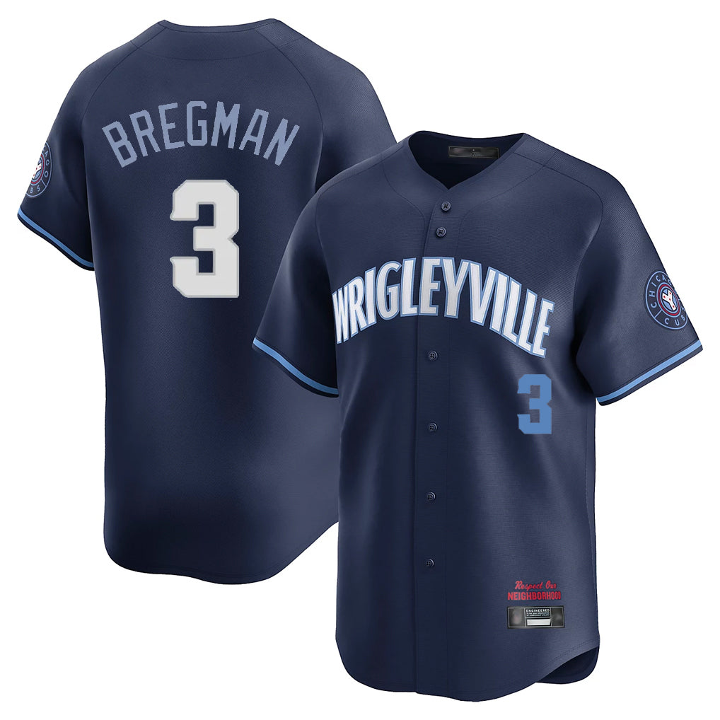 C.Cubs #3 Alex Bregman Player Navy City Connect Limited Home Hdoa Stitched Jerseys
