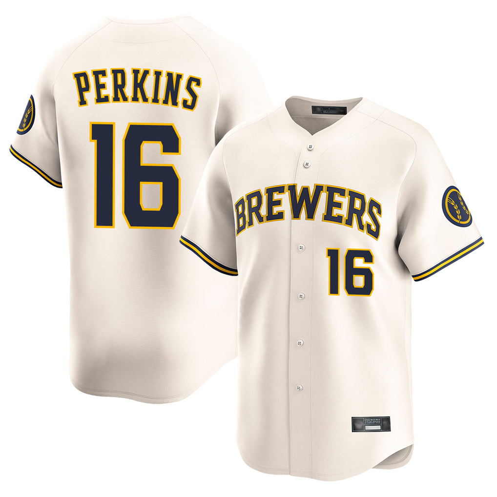 M.Brewers #16 Blake Perkins Player Cream Home Limited Game Hdoa Stitched Jerseys