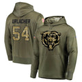 C.Bears #54 Brian Urlacher Player Olive Salute to Service Pullover Hoodies Home Game Hdoa Stitched Jerseys