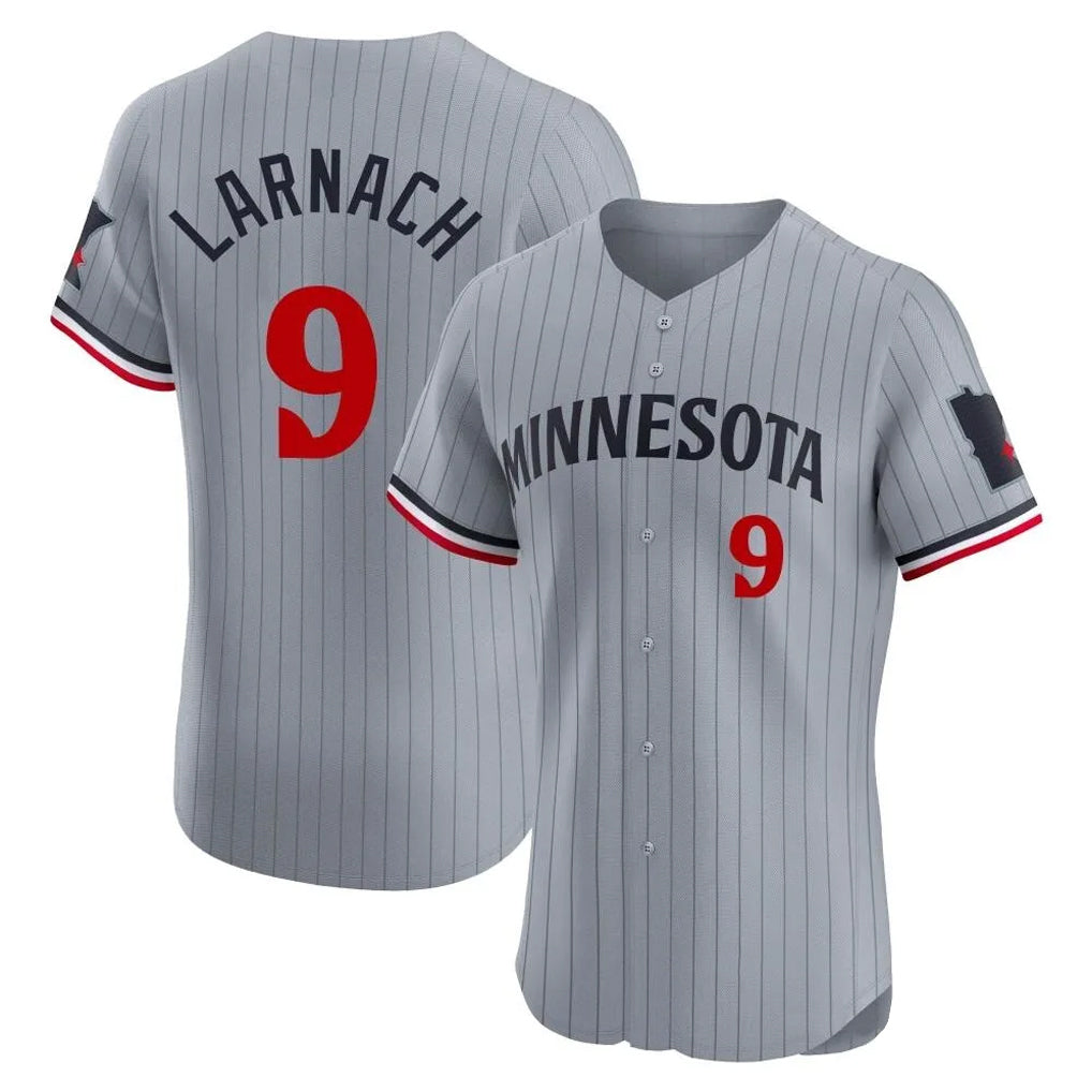 M.Twins #9 Trevor Larnach Player Gray Home Limited Elite Hdoa Stitched Jerseys