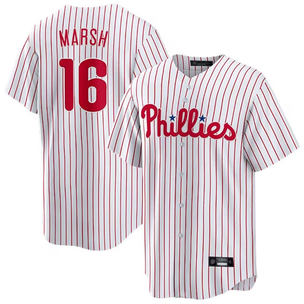 P.Phillies #16 Brandon Marsh Player White Home Game Hdoa Stitched Jerseys
