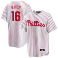 P.Phillies #16 Brandon Marsh Player White Home Game Hdoa Stitched Jerseys