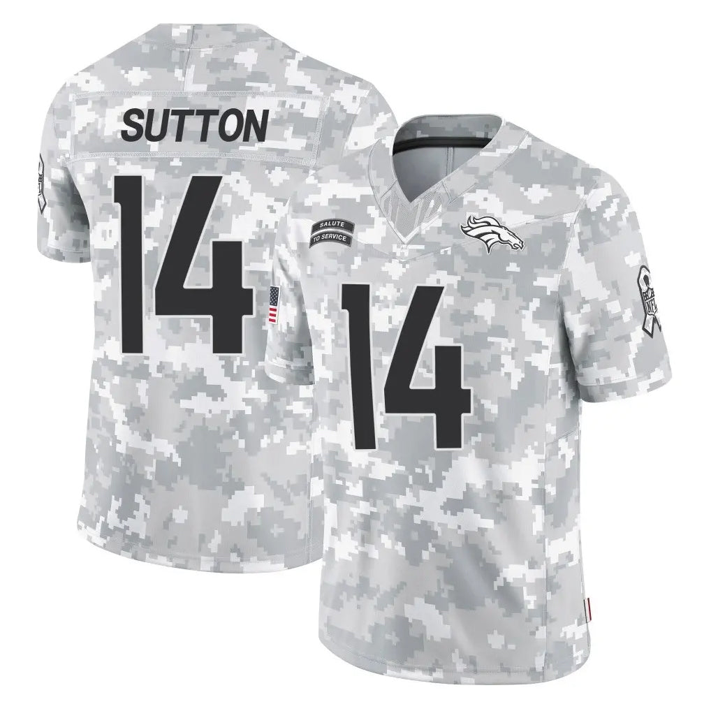 D.Broncos #14 Courtland Sutton Player Arctic Camo Salute To Service Limited Hdoa Stitched Jerseys