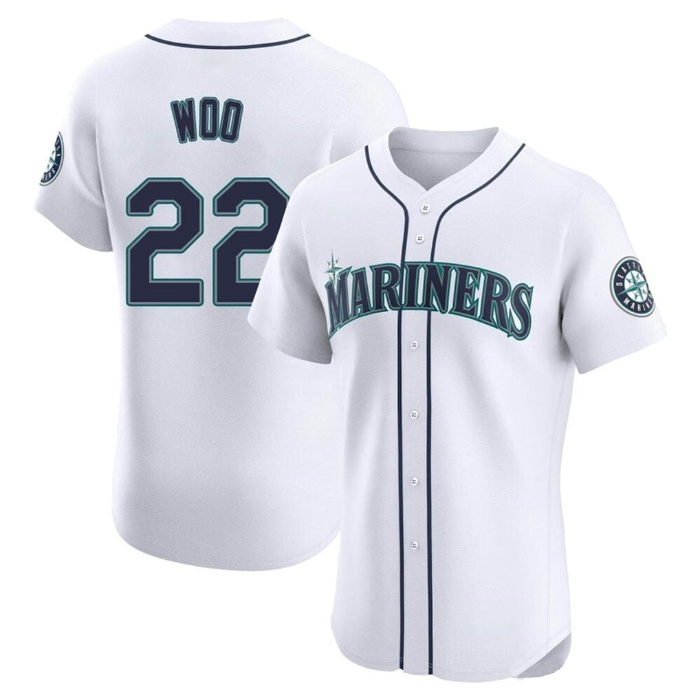 S.Mariners #22 Bryan Woo Player White Home Limited Elite Hdoa Stitched Jerseys