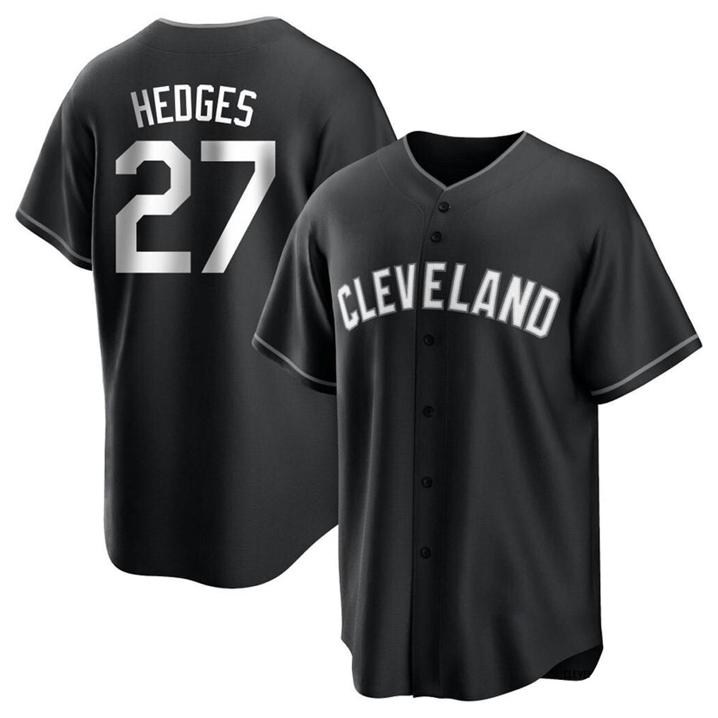 C.Guardians #27 Austin Hedges Player Black Home Game Hdoa Stitched Jerseys