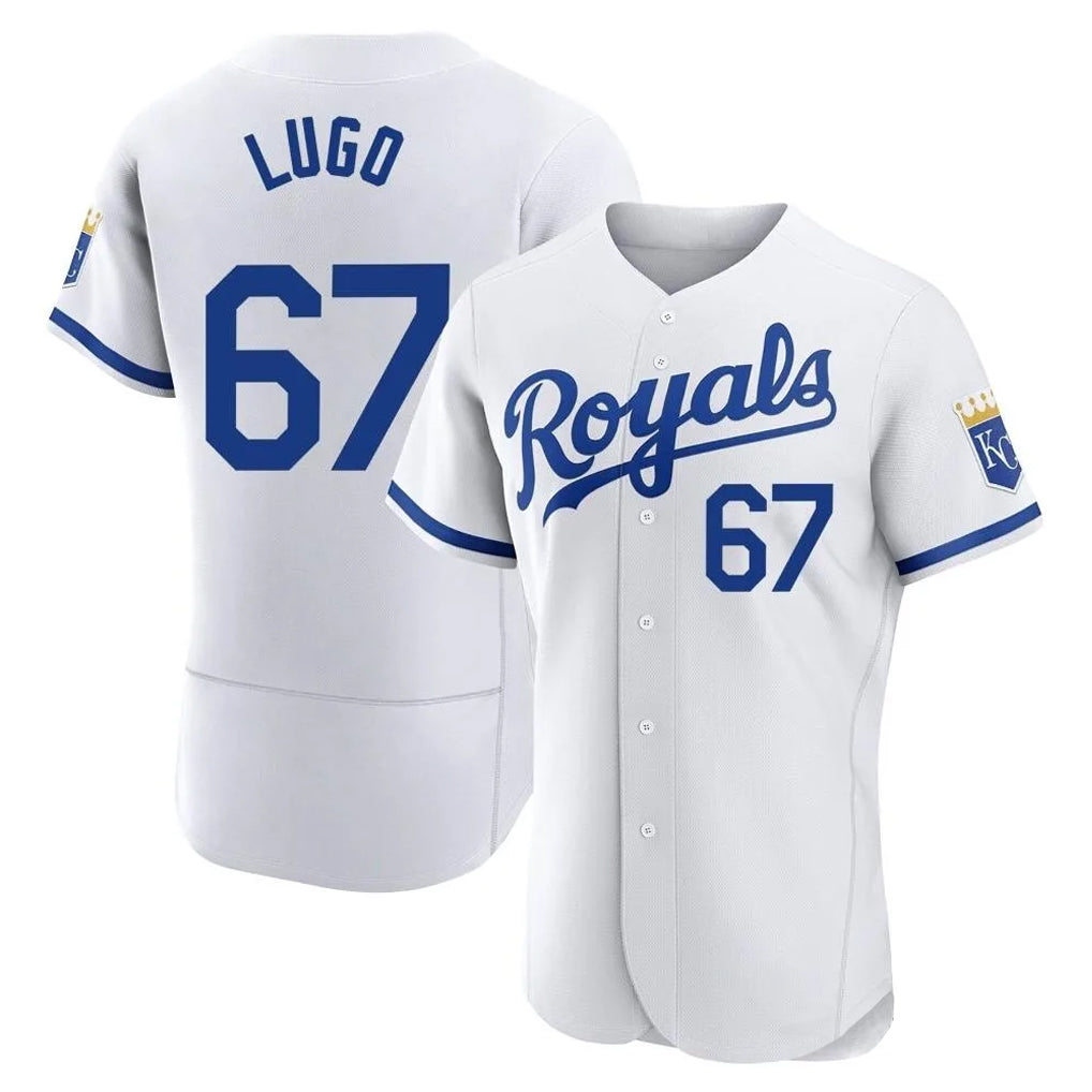KC.Royals #67 Seth Lugo Player White Limited Elite Home Game Hdoa Stitched Jerseys